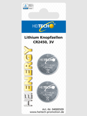 2er Pack Lithium Knopfzellen CR 2450/3V kompatibel mit OOONO CO-Driver, Uhren