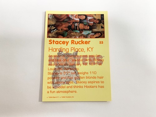 Stacey Rucker Star 94 Hooters 1994 Karte # 53 - Bild 2 von 2