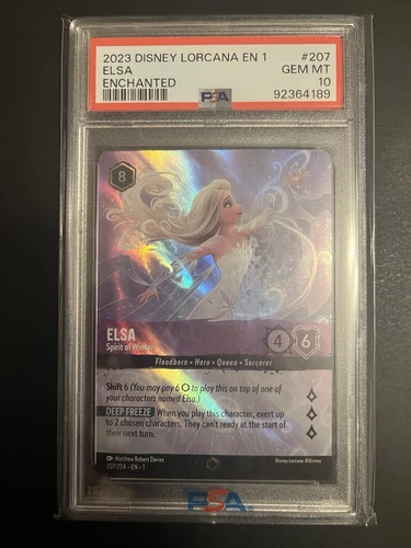 Disney Lorcana Elsa Spirit Of Winter Enchanted PSA 10 207/204