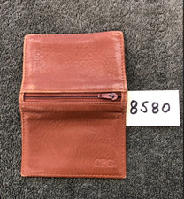 Levenger Brown Leather Small Wallet W/Monogram