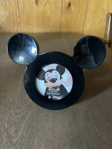 Disney Parks Exklusiver Mickey Mouse Bilderrahmen aus Hartplastik mit schwarzen Ohren 3"