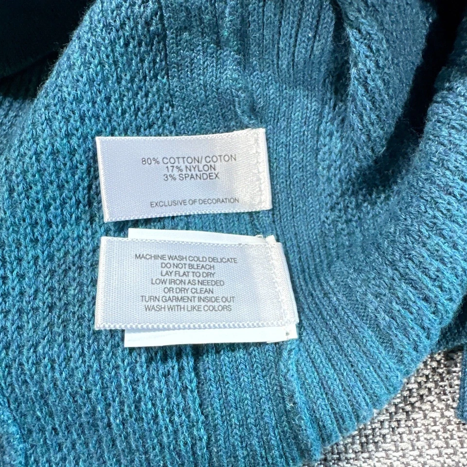 Cutter Buck Sweater Mens 3XLT Teal Blue Thermal Pullover Outdoors Casual - Image 4 of 4