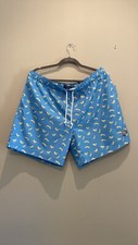New Original Penguin Bonnie Blue Men  s Banana Swim Trunks XXL