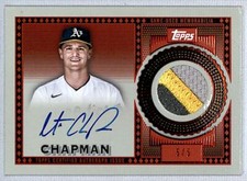 2021 Topps Reverence Matt Chapman Auto Patch /5 #TRAP-MCH Oakland Athletics