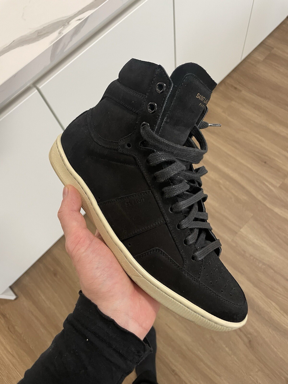 Sneakers alte Saint Laurent scamosciate Sl 10H 100% autentiche!