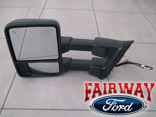 13 thru 16 Super Duty OEM Ford Black Heat Signal Trailer Tow Mirror LEFT DRIVER