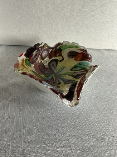 Vtg Murano Tutti-Frutti Multi Colored Cased Art Glass Decorative Bowl Ashtray - Picture 8 of 18