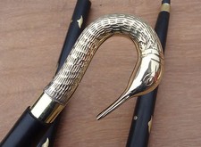Vintage Halloween Brass Designer swan handle for Wooden Walking Stick canes gift