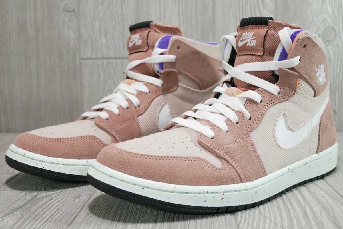 Air Jordan 1 Zoom CMFT Fossil Stone Brown CT0978-201 Mens 10.5 High Top Air Jordan 1 Zoom CMFT Fossil Stone CT0978-201 Release Date  main image 3