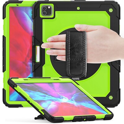 For Apple iPad Pro 13 2024 Hybrid 360 Degree Protective Case with Shoulder Strap Green