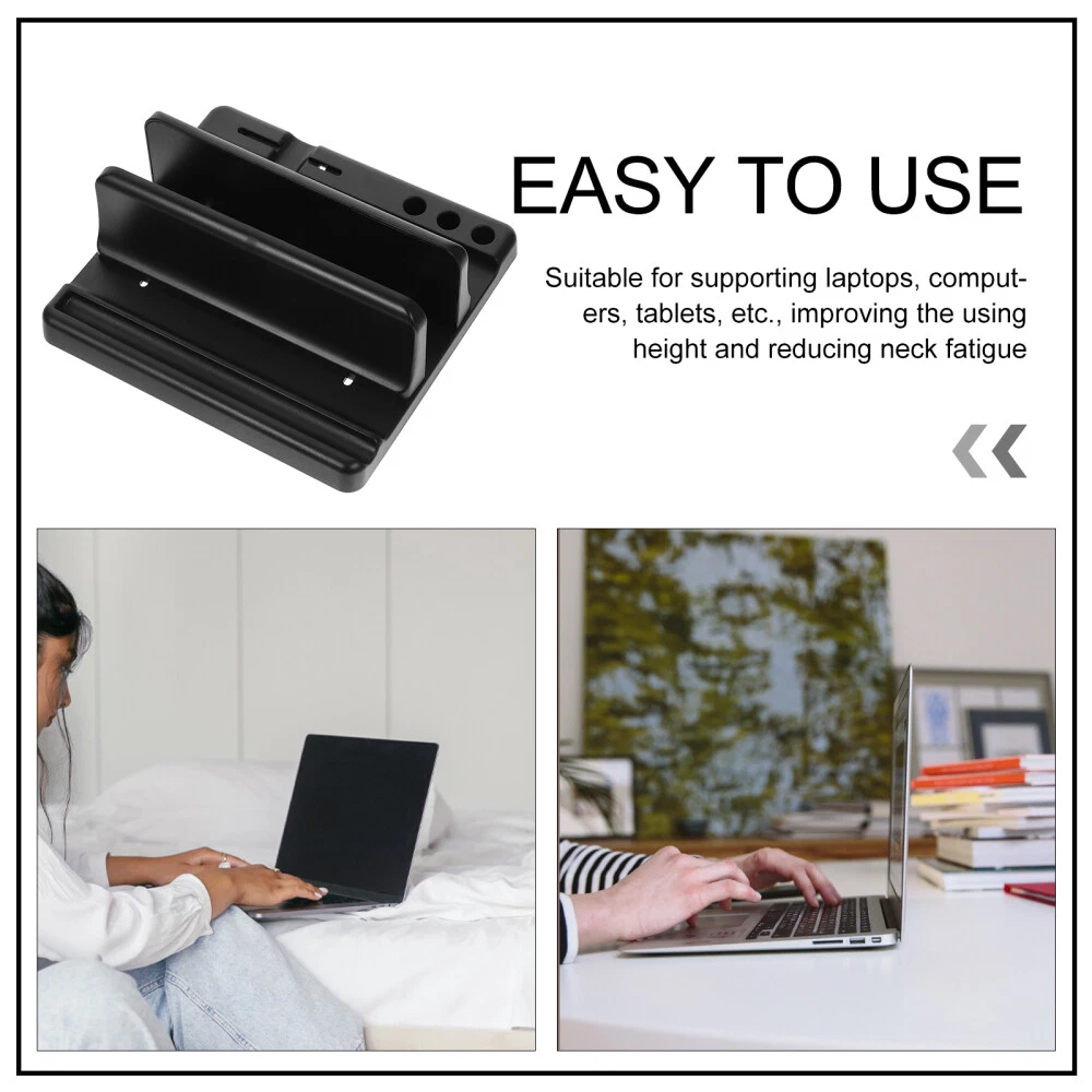 Vertical Laptop Stand for Desk - Adjustable Computer Holder Desktop Accessory  