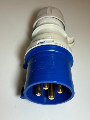 CEE Cord Plug MALE (30-AMP) (250VAC Max) 3-Pole 4-Wire IP54 Water 9H  PCE 024-9