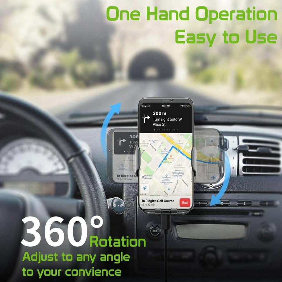 QI Wireless Car Charger Air Vent Phone Holder Mount Fast Charging 15W Universal - Image 3 of 4