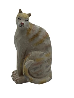 Dotty Chase Collectible Cat Figure Cottagecore Light Brown Color Calico Signed