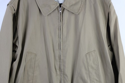 Vintage 70s Brooks Brothers Mens XL Distressed Full Zip Chore Barn Jacket Beige - Picture 3 of 15