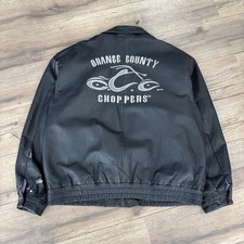 2000s Orange County Chopper OCC Embroidered Leather Biker Jacket