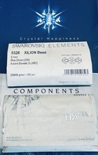 Swarovski 5328 6 mm Blue Zircon AB 2X Sealed Pack Austria