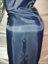 VTG SATIN LIQUID LIZ BLUE MAXI LONG PIN UP SLIP NIGHTGOWN UNREAL THIN M GOWN