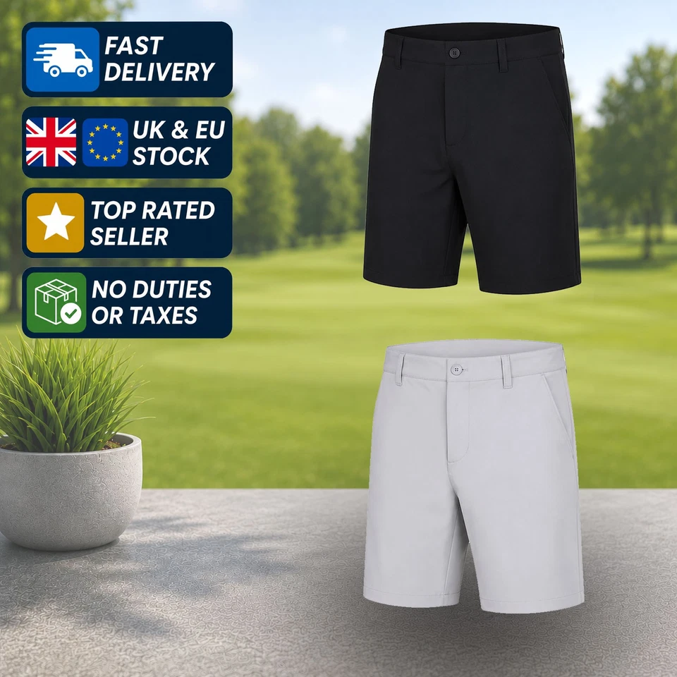 Under Armour Herren Links Matchplay Tapered Shorts Golf Chino Stretch Schwarz - Bild 1 von 1