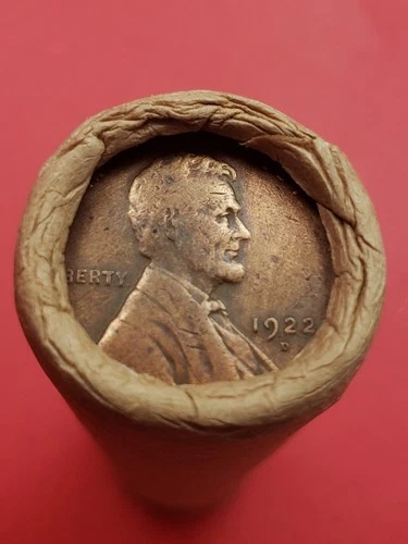 1922-D LINCOLN WHEAT CENT AU 1931D LINCOLN WHEAT PENNY COIN ROLL ENDS BANKROLLED