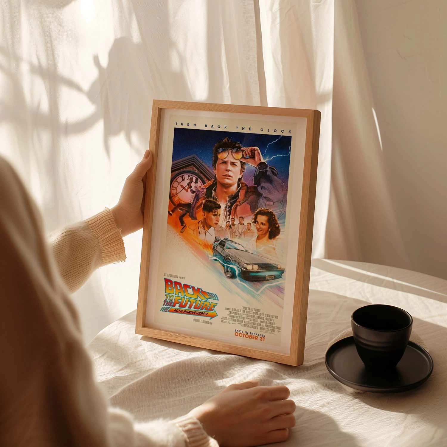 Back to the Future 40th Anniversary Movie Poster Framed Wall Art Print Decor