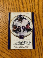 Steve Smith Sr 2017 Panini Milestone Scripts on card autograph SSP #2/3 - RAVENS