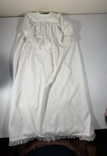 Vintage Handmade Victorian White Long Sleeve Christening Gown 0-6 Months
