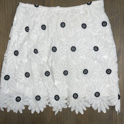 Floral Skirt Francesca's Mi Ami Skirt Wn Sz Small Classic White Black Floral