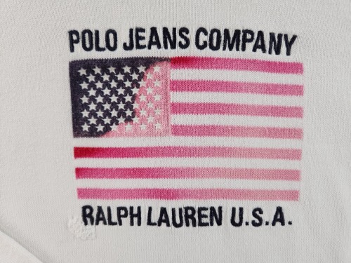 Polo Jeans Co Pullover amerikanische Flagge Damen Medium weiß Langarm USA Motiv - Bild 4 von 17