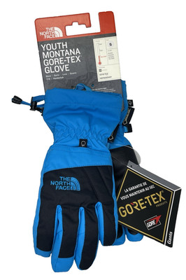 New The North Face Youth Montana Gore Tex Heatseeker Gloves Small Hyper Blue