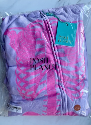 Posh Peanut ๐ Size 10/12 ๐ Skelly Skully Skeleton Halloween Pink Purple Romper - Picture 8 of 8
