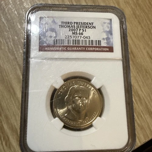 2007-D NGC MS65 MS 65 $1 THOMAS JEFFERSON 1ST DAY ISSUE POSITION 13501-066