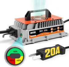 20 Amp 36 Volt Golf Cart Battery Charger for EZGO  Yamaha  Club Car, IP67 Wate