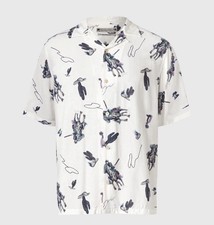 NEW Allsaints Mens Shirt Vaquero X-SMALL With Tags RELAXED Hawaiian White