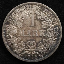 Germany Empire 1 Mark 1915A, Coin, Silver, Inv#F499