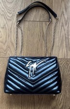 black quilted chain strap bag Patent Faux Leather Chevron Handbag Rose Gold new