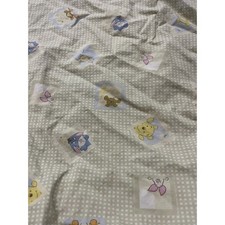 Vtg Disney Winnie the Pooh Eeyore Piglet Tigger Crib Green Fitted Baby Bedding