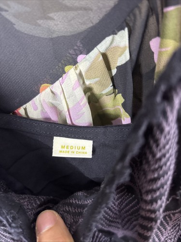 Anthropologie Maeve Vestito Donna Viola Floreale Babydoll Nero Medium - Foto 7 di 14