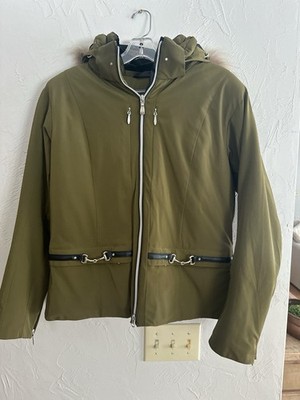 Descente D9-9611 Coti Women s Hunter Green Jacket Removable Fur -Size 12 US 8/12