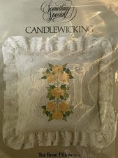 Something Special Candlewicking Kit Yellow Tea Rose Pillow Sealed Vintage 1984