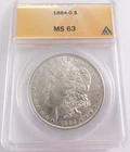 1884 O Morgan Silver Dollar ANACS MS 63