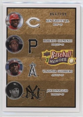 2008 Baseball Heroes Beige Roberto Clemente Ken Griffey Jr Joe DiMaggio HOF 1ug3