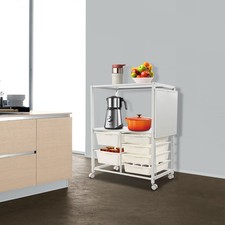 2-tier Storage Rack Organizer Shelf Freestanding Space Saver Storage Shelf White