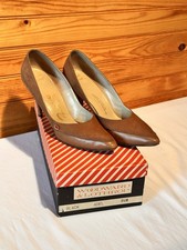 Vintage Palizzio New York Brown Suede Hand Lasted Pumps Woodward Lothrop Box