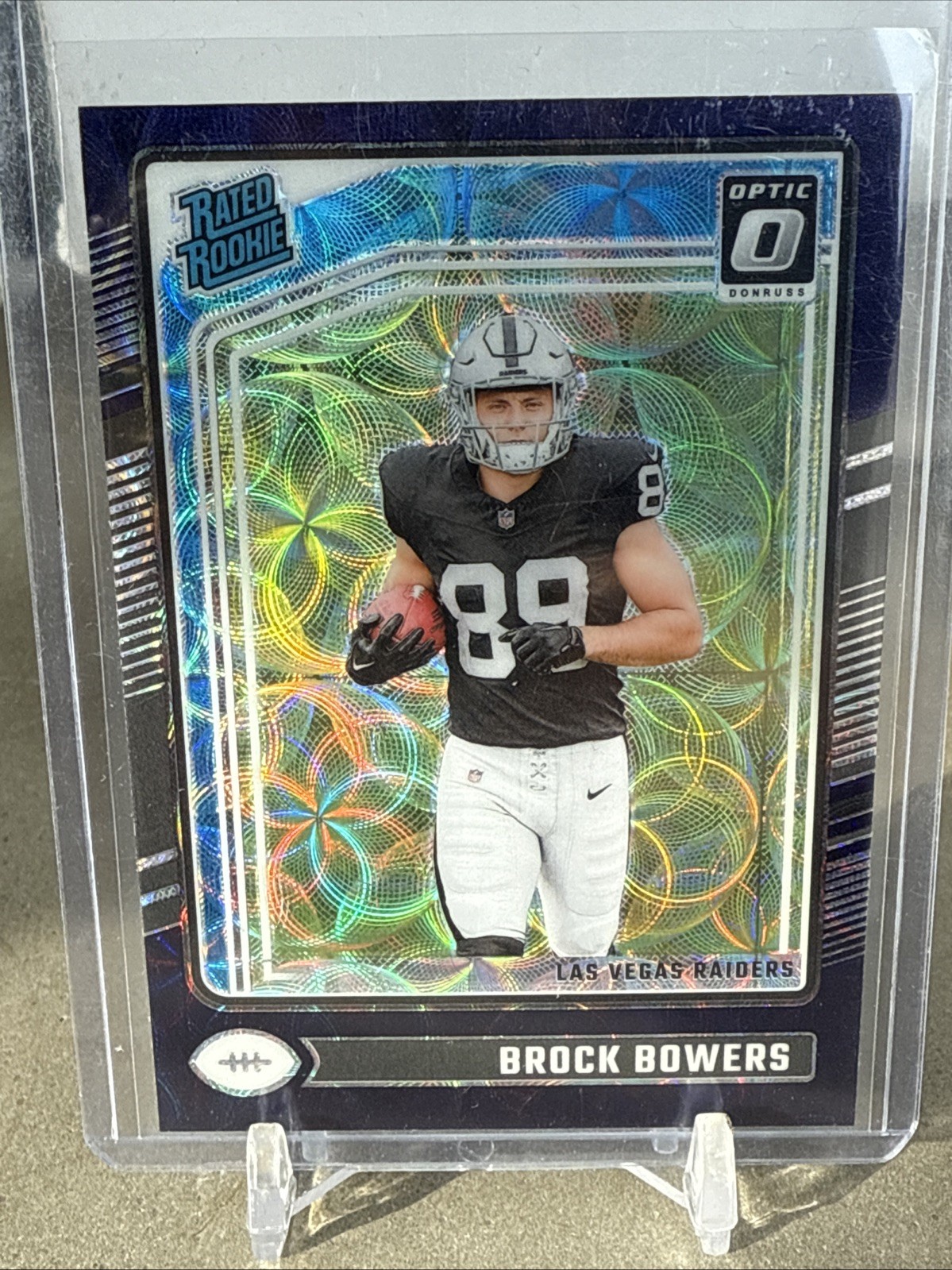 2024 Panini Donruss Optic - Rated Rookie Brock Bowers #215 Purple Scope Prizm