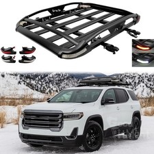 For Gmc Acadia 2007-25 Roof Rack Cargo Carrier Baskets Crossbars W Led Light For Gmc Acadia 2007-25 Roof Rack Cargo Carrier Baskets Crossbars W Led Light