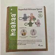 Haakaa Silicone Spout For Food Pouches Drink Bottles 4ct NIB