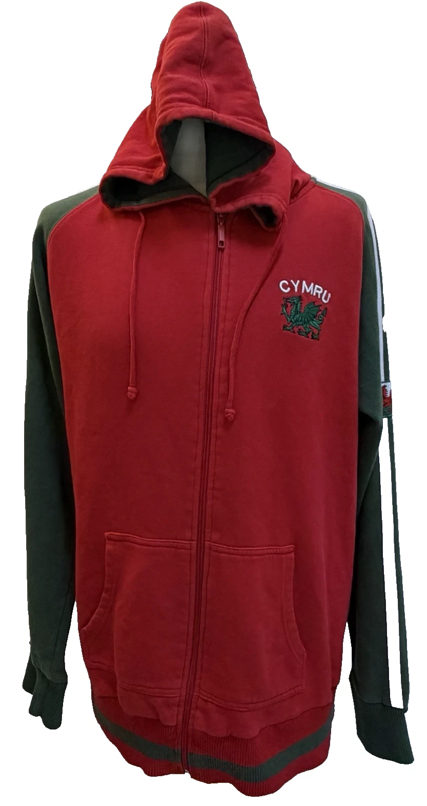 Manav Premier Clothing Cymru Wales Rugby Union Hoodie Mens XL Red Sweatshirt Top