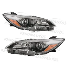 Headlight Black Pair Halogen For 2015 2016 2017 Toyota Camry Headlamp Left Right