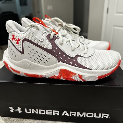 Size 7Y - Under Armour GS Jet  23 | White / Clay / Misty Purple | Basketball